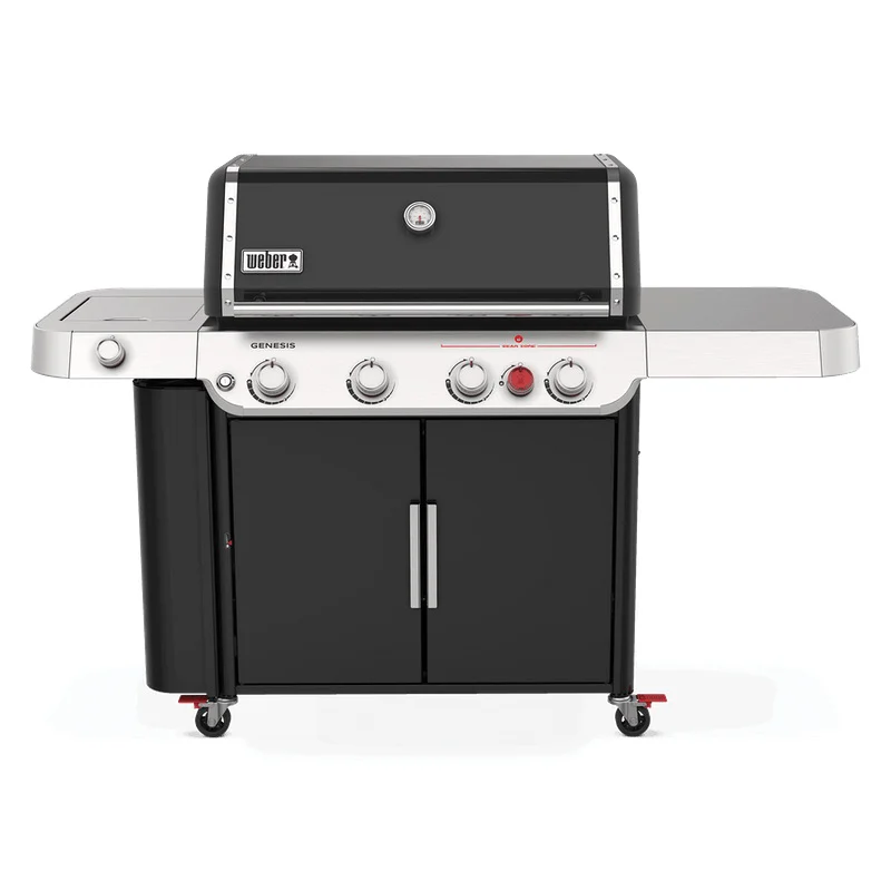 GENESIS E-435 Series 36410001 Gas Grill, 48,000 Btu, Liquid Propane, 4-Burner, 646 sq-in Primary Cooking Surface, Steel, Silver/Black