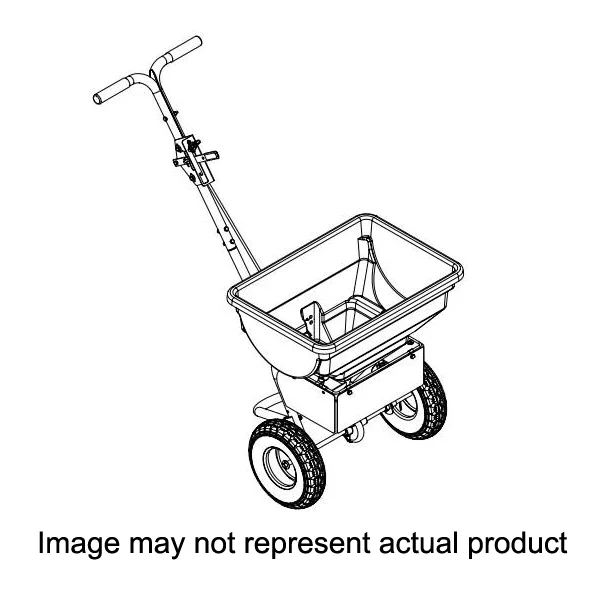 45-0575 Push Broadcast Spreader, 14,000 sq-ft Coverage Area, 10 ft W Spread, 85 lb, Steel Frame