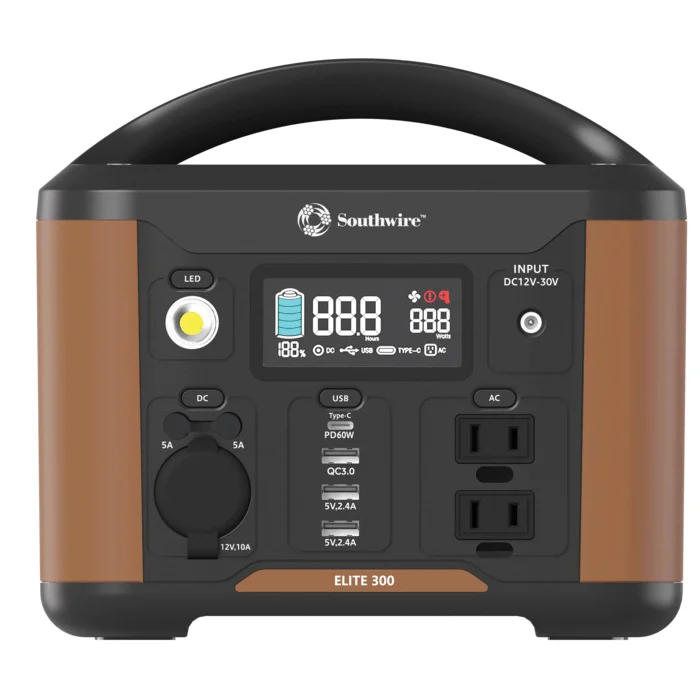 Elite 500 Series 53251 Portable Power Station, 12 VDC, 4-Port, 2-Outlet, 3-Prong Plug
