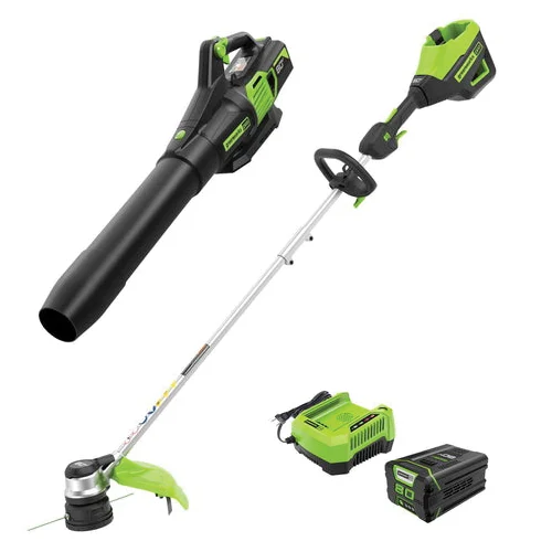 1324902VT String Trimmer and Leaf Blower Combo, Battery Included, 2.5 Ah, 80 V - Greenworks