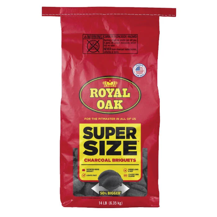 Super Size 800002199 Charcoal Briquette, 14 lb Bag - Royal Oak