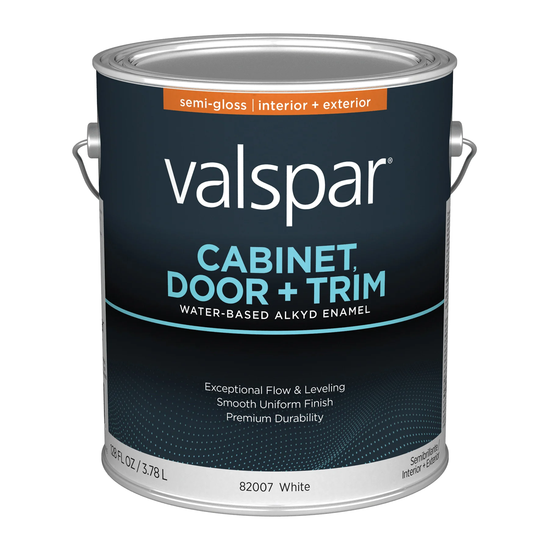 8200 Series 028.0082007.007 Cabinet, Door and Trim Enamel Paint, Tintable Water Base, Semi-Gloss Sheen, White Base, 1 gal, Pail