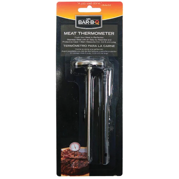 40293Y Meat Thermometer, 0 to 220 deg F, Analog Display, 2-3/4 in L Probe, Silver
