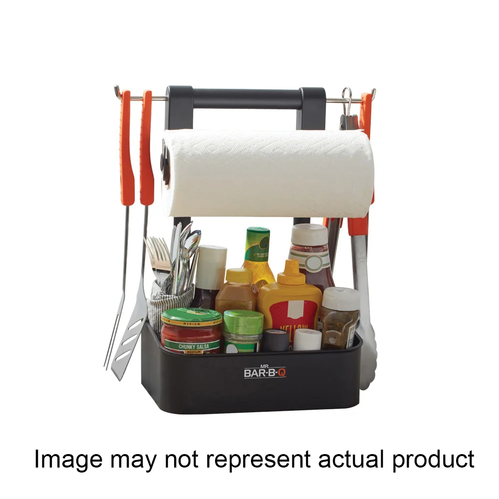 40410Y Collapsible BBQ Caddy, Plastic, Black - Mr. BAR-B-Q