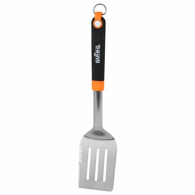 20170Y Spatula, Stainless Steel, TPR/Ergonomic Handle, 17.8 in Long - Mr. BAR-B-Q
