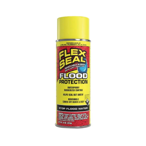 Flood Protection RFSYELR16 Spray, Liquid, Flat/Matte, Yellow, 10 oz, Spray Bottle - Flex Seal