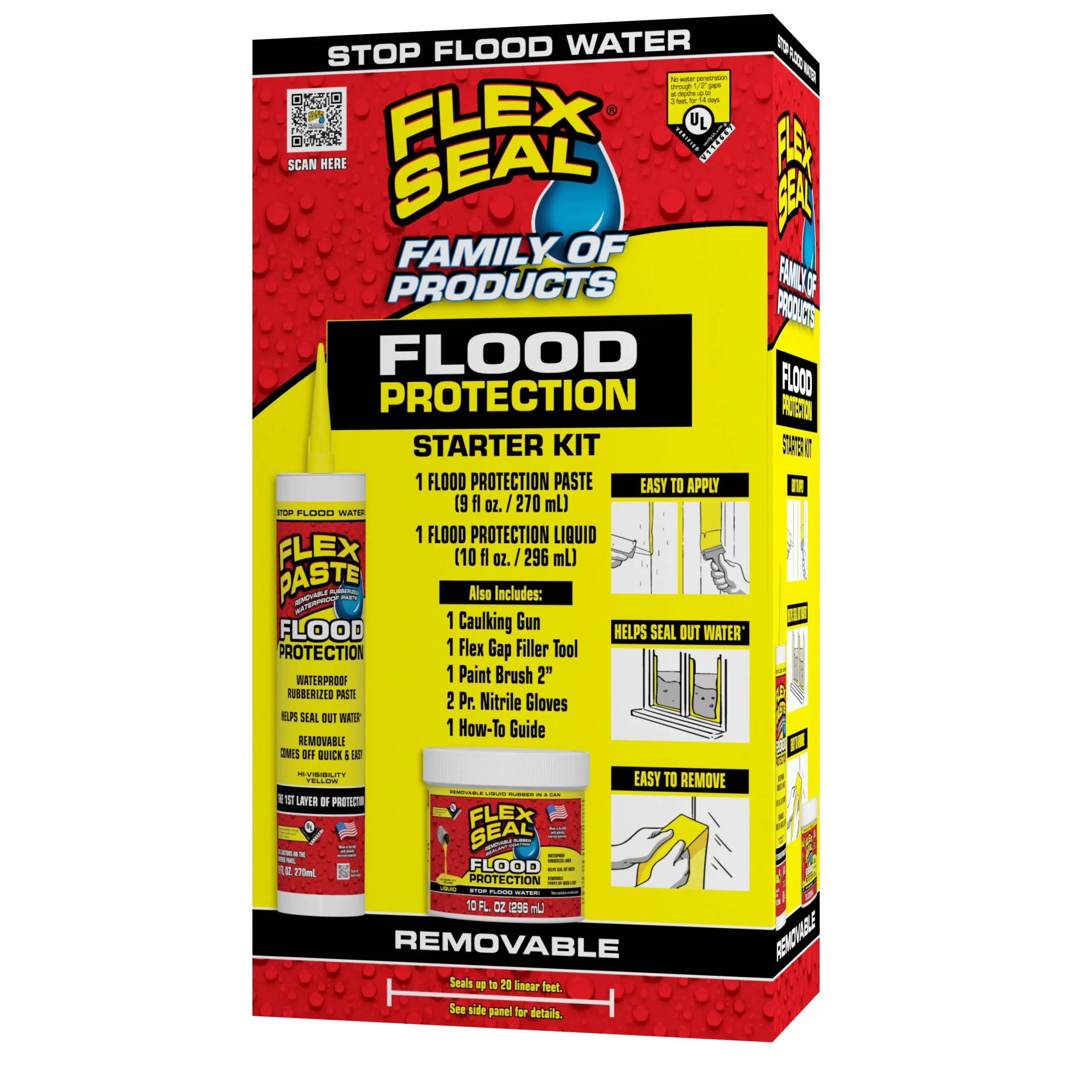 Flood Protection RKITSTART02 Starter Kit, Flat/Matte, Yellow, 2 pack, 10 oz, Spray Bottle - Flex Seal