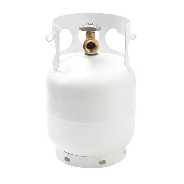 YSN5LB Cylinder with Overfill Protection Device, 5 lb Tank, Steel, White - Flame King