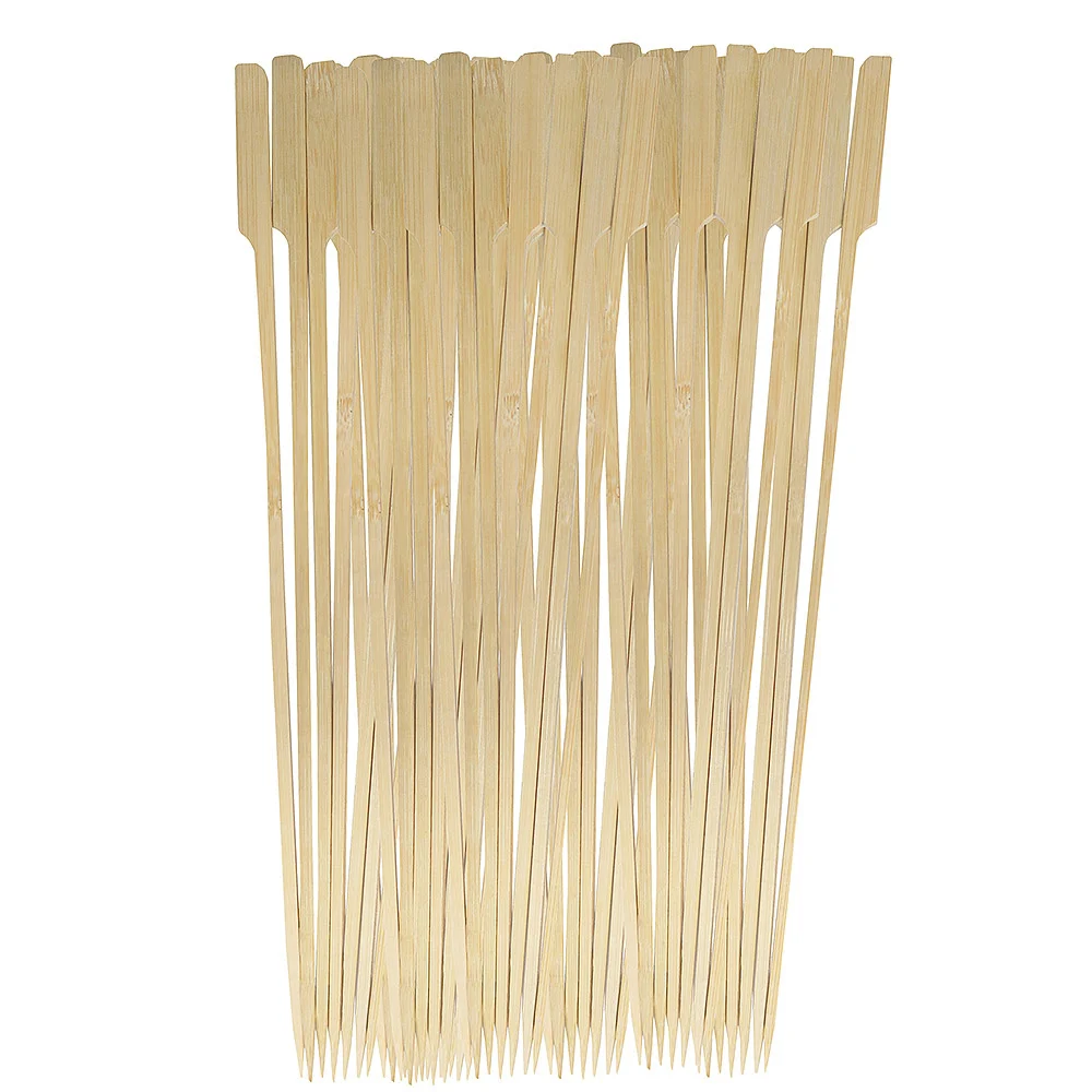 40300Y Flat Paddle Skewer, 12 in OAL, Bamboo Head, Wide Handle - Mr. BAR-B-Q