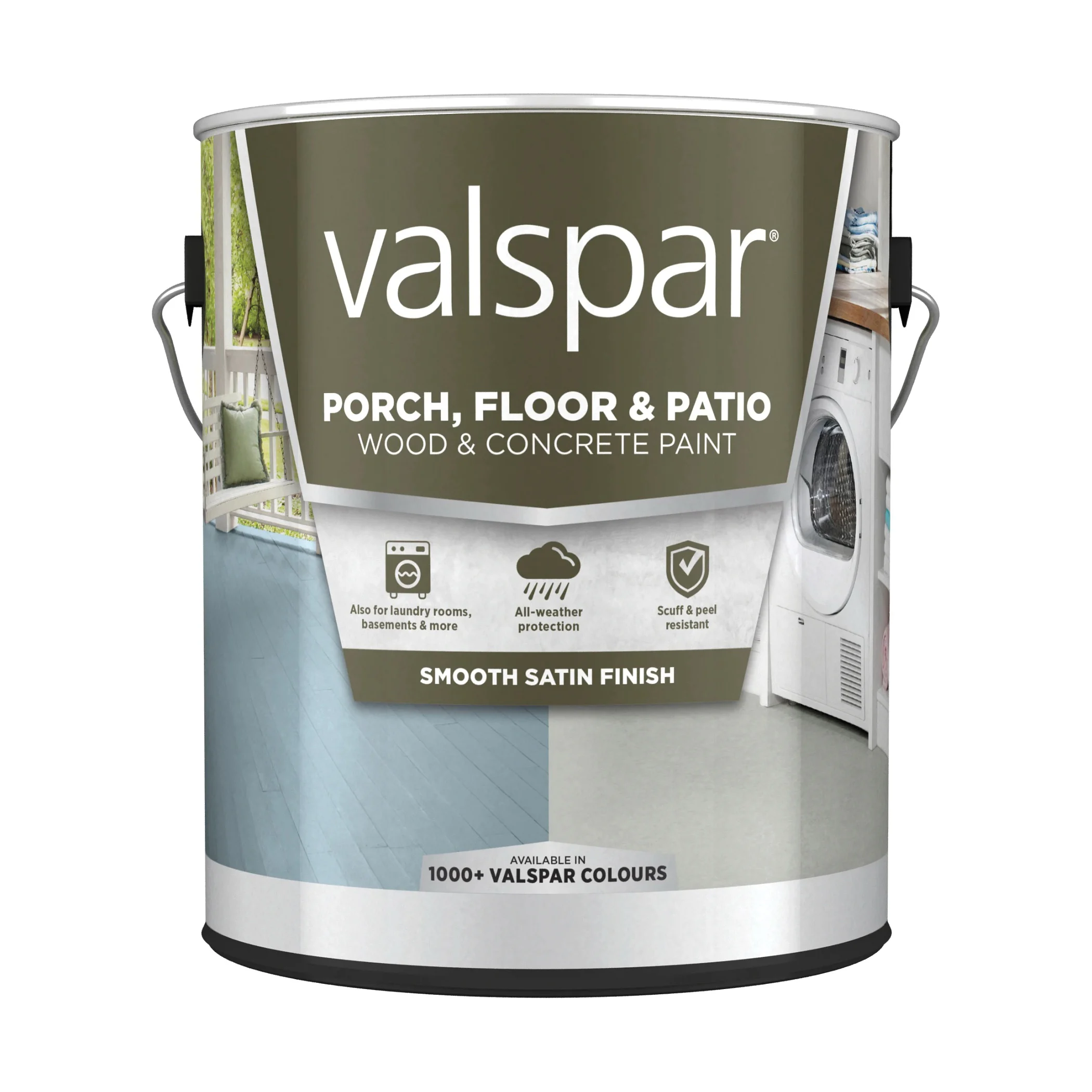 009.0065735.007 Porch and Floor Paint, Satin Sheen, Lt, Gray, 1 gal, Can, 400 sq-ft Coverage Area