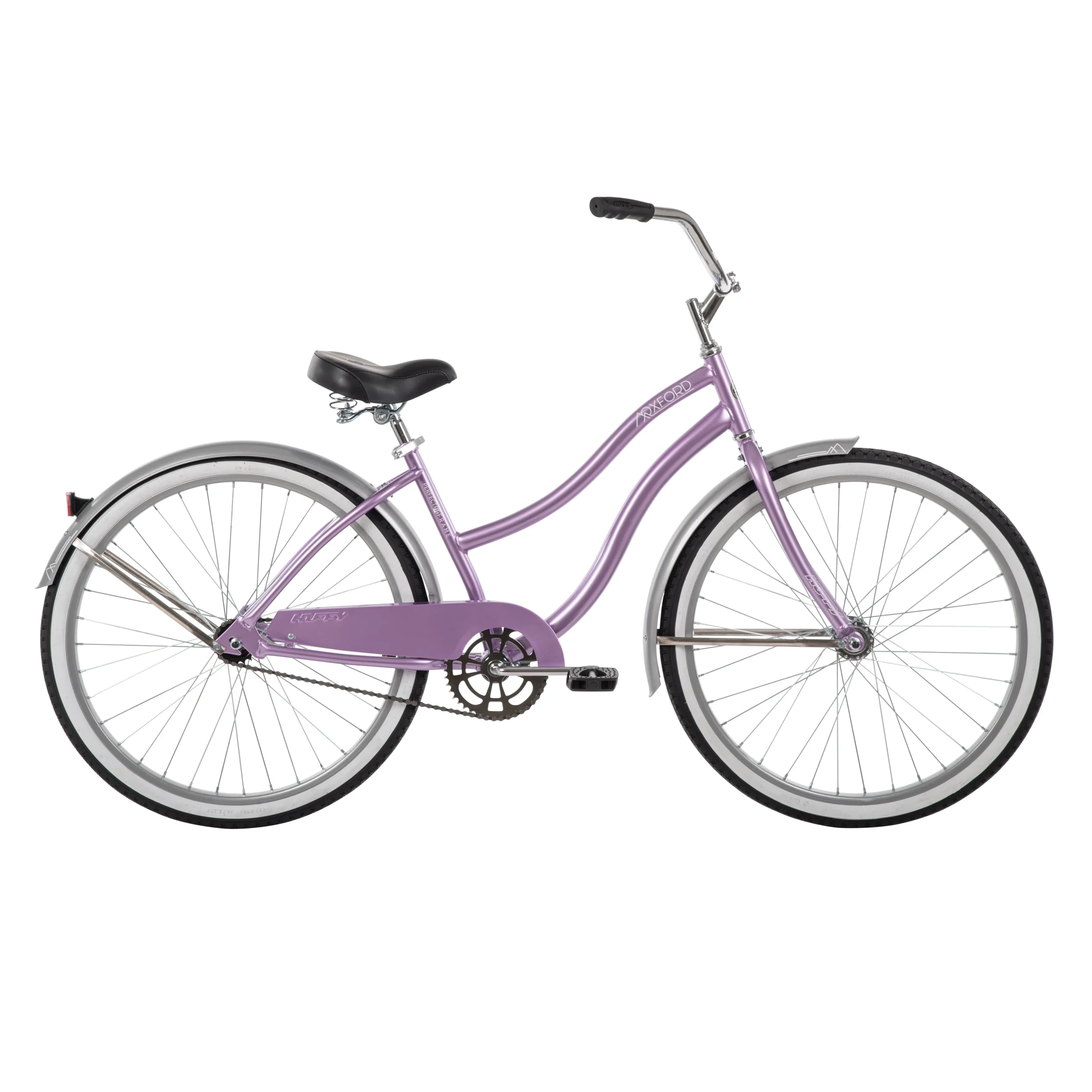66632 Cruiser Bicycle, Ladies, 12+, Steel Frame, Coaster Brake, 26 in Dia Wheel, Lilac - Huffy