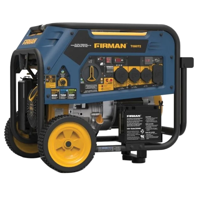 Hybrid Series T08072 Portable Generator with Co-Alert, 33 A, 120/240 V, 10,000/9050 W Output, 8 gal Tank