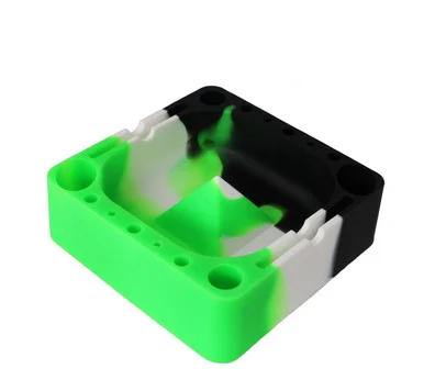 Dab Station: Silicone Dab Tray: Banger, Carb Cap, Dab Tool Holder: Green and Black - VapeBrat