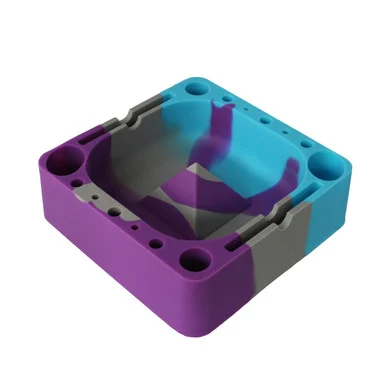 Dab Tray: Square Silicone Dab Tray Purple and Gray: Banger, Dab Tool, Carb Cap Holder - VapeBrat