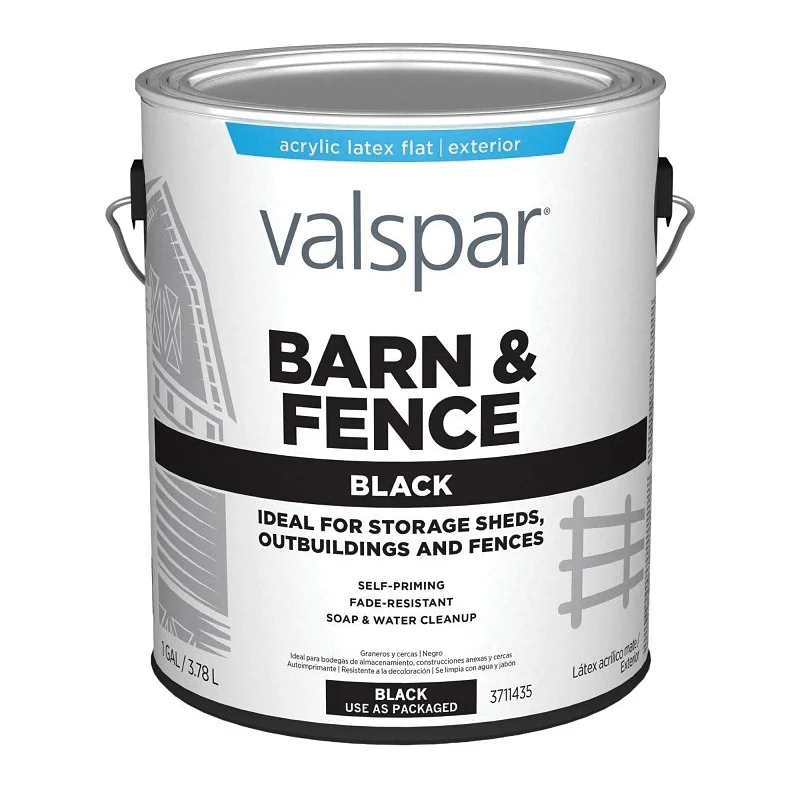 Armor Series 3711435 Barn and Fence Paint, Oil Base, Black, 1 gal, Can - Valspar