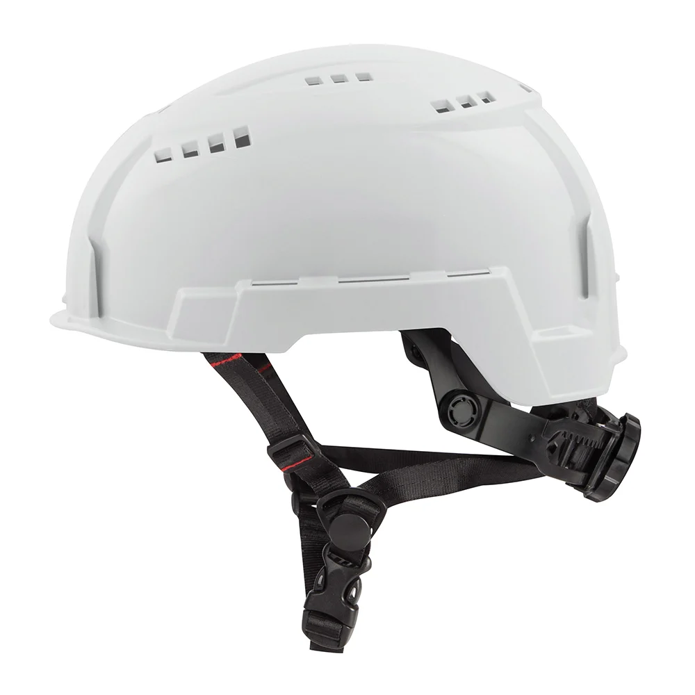 BOLT 48-73-1300 Vented Safety Helmet, Adjustable Headgear, One-Size, Polyethylene, White