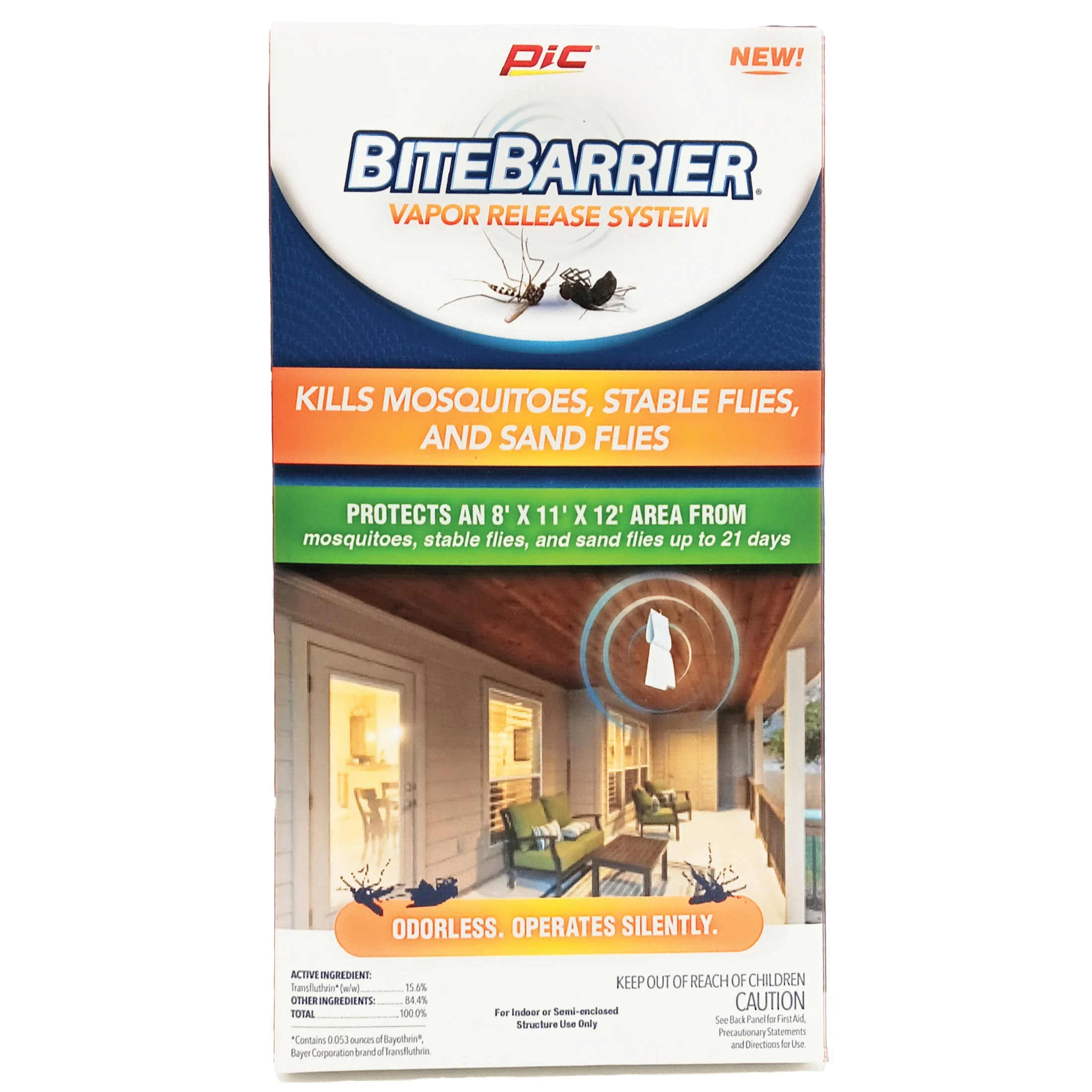 BiteBarrier Mosquito and Fly Killer Vapor Release System, White - PIC