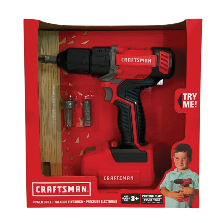 Craftsman 20738LW Power Drill Toy, 3 Years and Up, Plastic, Red/Black - Toysmith