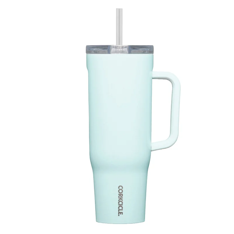 2240GPB Tumbler, 40 oz, Sip Plus Straw Lid, Steel, Gloss Powder Blue, Insulated - Corkcicle