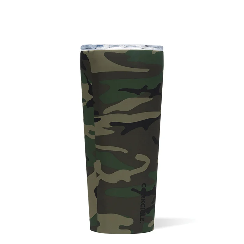 2124PWC Classic Tumbler, 24 oz, Shatterproof, Sliding Lid, Stainless Steel, Woodland Camo, Insulated - Corkcicle