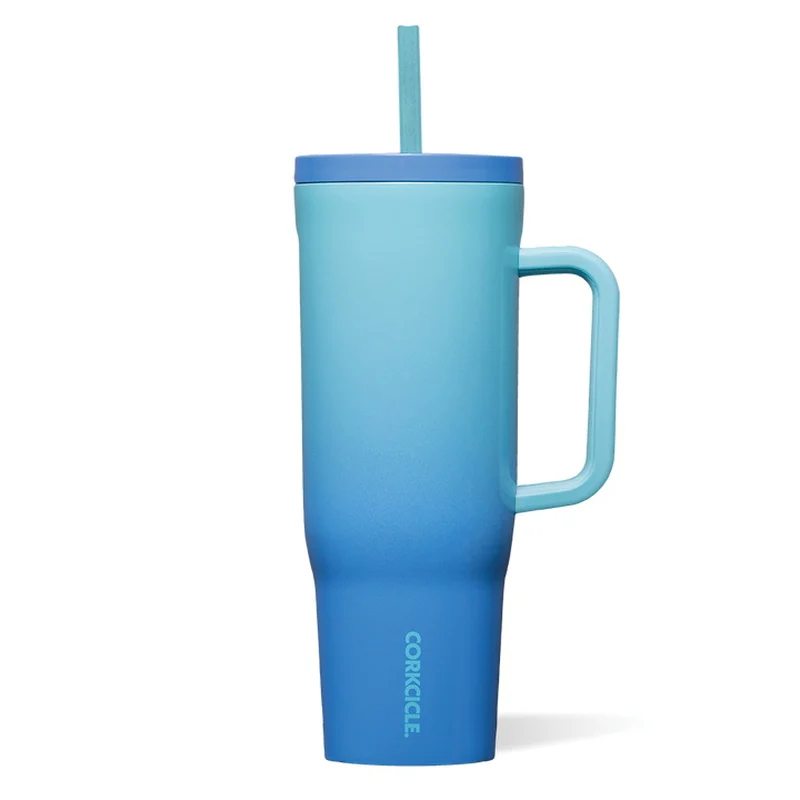 2240CBBB Tumbler, 40 oz, Sip Plus Straw Lid, Steel, Boom Box Blue, Insulated - Corkcicle