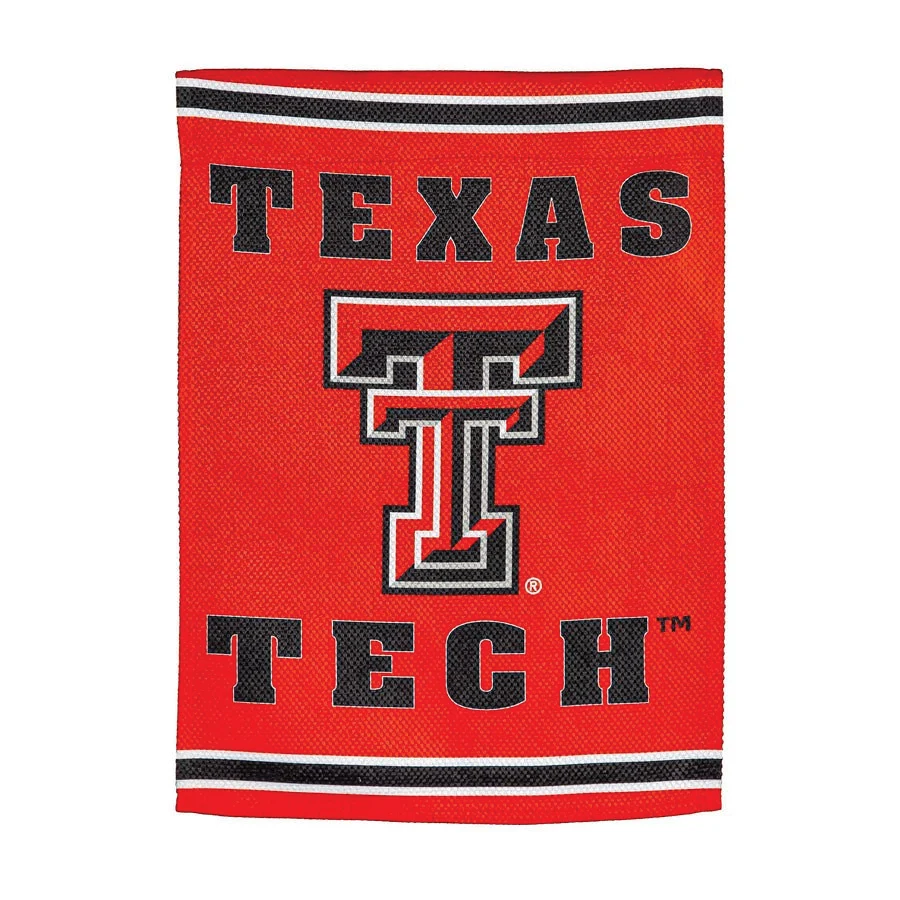 14ES963 Embossed Flag, 18 in L, 12-1/2 in W, Texas Tech University, Suede