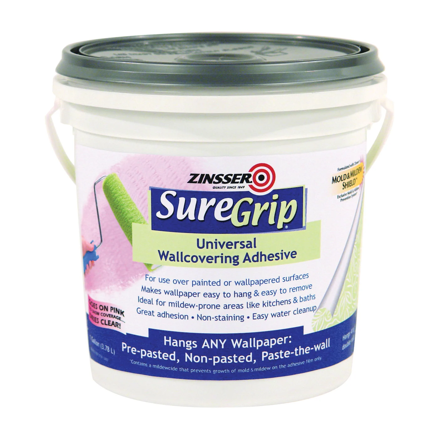 2872 Wallcovering Adhesive Clear, Clear, 1 gal, Can - Zinsser