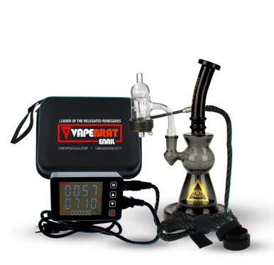 Opaque Banger Enail Dab Kit: 25mm LCD Enail Kit with Opaque Quartz Banger - VapeBrat