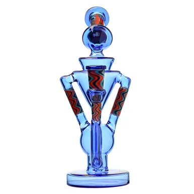 Best Recycler Dab Rig: Klein Double Uptake Recycler Blue by VapeBrat