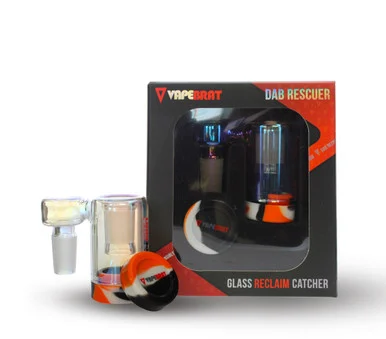 Iridescent Reclaim Catcher: 14mm Male 90 Degree Sidecar Neck To 14mm Female Banger Joint - VapeBrat