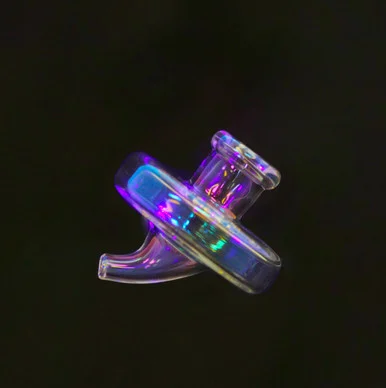 Iridescent Glass Carb Cap: 30mm Directional Carb Cap - VapeBrat