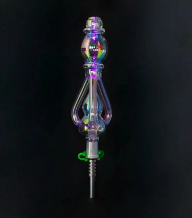 Iridescent Nectar Collector Recycler Dab Straw: VapeBrat