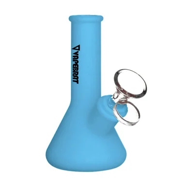 Light Blue Silicone Dab Rig: 5" Mini Beaker Silicone Bong - VapeBrat
