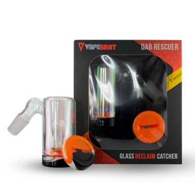 Iridescent Reclaim Catcher For Dab Rig: 14mm Male 45 Pipe Joint to 14mm Female Banger Joint - VapeBrat