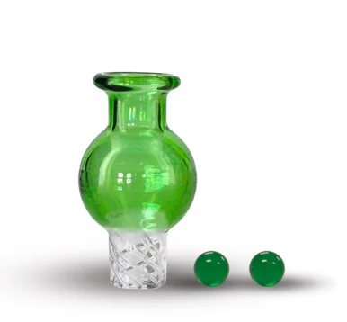 25mm Green Carb Cap Kit: Bubble Spinner Carb Cap with Two Green Terp Pearls - VapeBrat