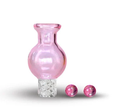 25mm Pink Carb Cap Kit: Bubble Spinner Carb Cap with Two Pink Terp Pearls - VapeBrat