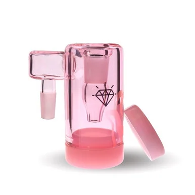 10mm Pink Reclaim Catcher: Preppy La Peui Pink - 10mm Male 90 Degree Pipe Joint to 10mm Female Banger Joint