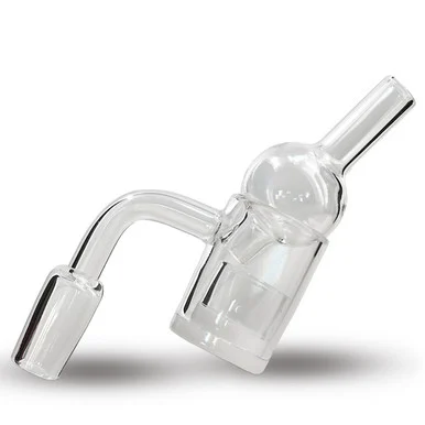 Opaque Bottom Quartz Banger with Opaque Dab Insert and Bubble Carb Cap - VapeBrat