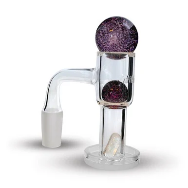 Full Weld Opaque Bottom Dish Terp Slurper Banger Kit with Marble Pill Set - VapeBrat