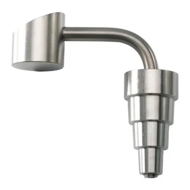 Titanium Banger with Angled Bucket: Long Neck 10mm 14mm 18mm Male Joint - VapeBrat