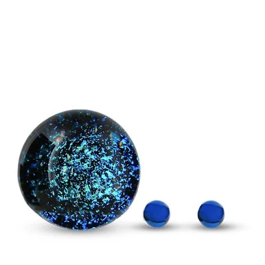 Slurper Marble with Two Terp Pearls: Blue Stardust Dichro - VapeBrat