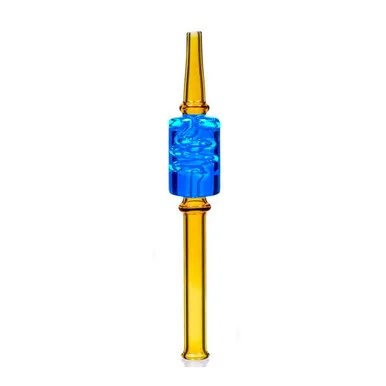 6.5" Freezable Nectar Collector with Frozen Glycerin Coil: Amber Glass - VapeBrat