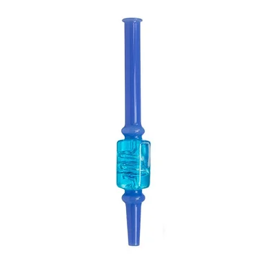 6.5" Freezable Nectar Collector with Frozen Glycerin Coil: Milky Blue Glass - VapeBrat