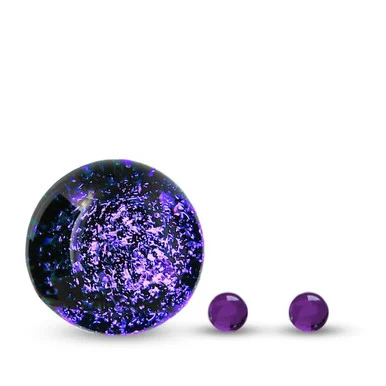 Large Marble Carb Cap with Two Terp Pearls: Blender Carb Cap Kit: Purple Stardust Dichro - VapeBrat