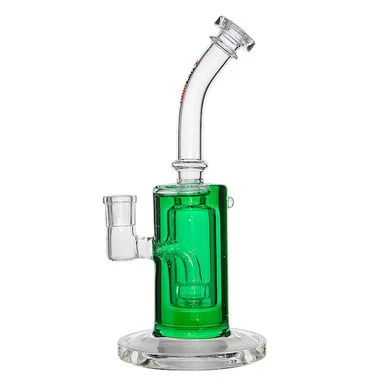 8" Freezable Glycerin Bong Dab Rig: Straight Base Showerhead Percolator- Green