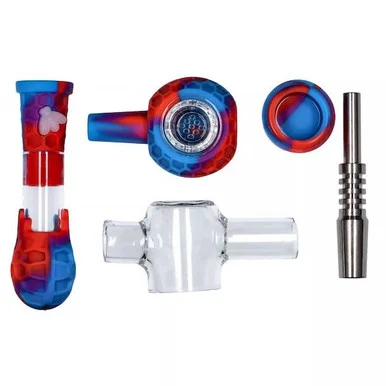 3-in-1 Hybrid Nectar Collector Reclaim Catcher w/ Glass Screen Dry Herb Bowl