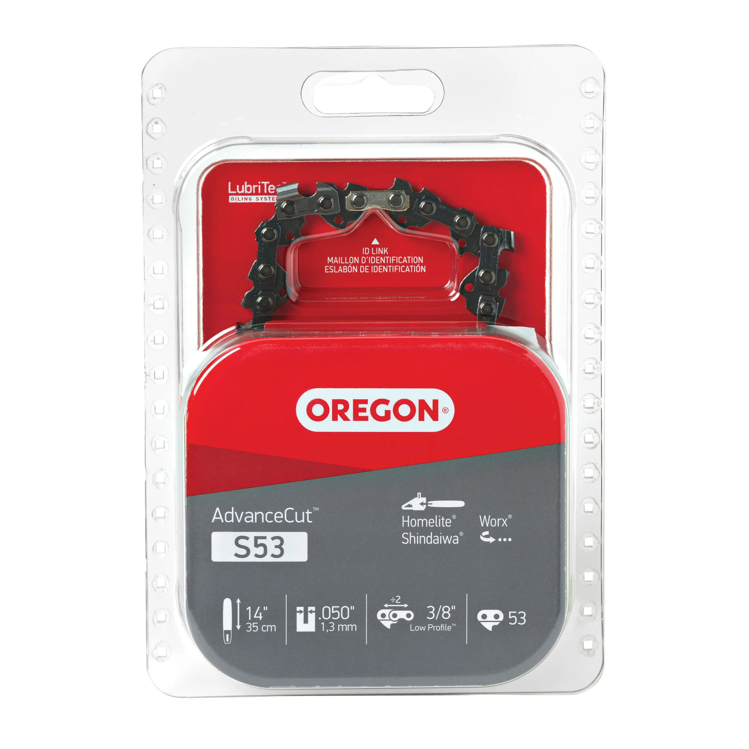 S53 Chainsaw Chain, 14 in L Bar, 0.05 Gauge, 3/8 in TPI/Pitch, 53-Link