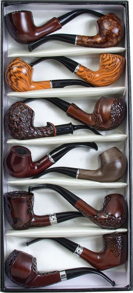 Fujima Faux Wood Smoking Pipe | 6" | Assorted Styles | 12ct Box - New