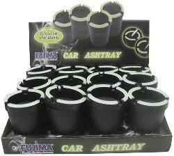 Fujima Glow In The Dark Self-Extinguishing Ashtray | Black | 12ct Display