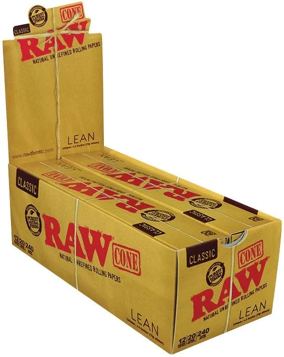 RAW Classic Cones | Lean | 20pc | 12pk Display - New